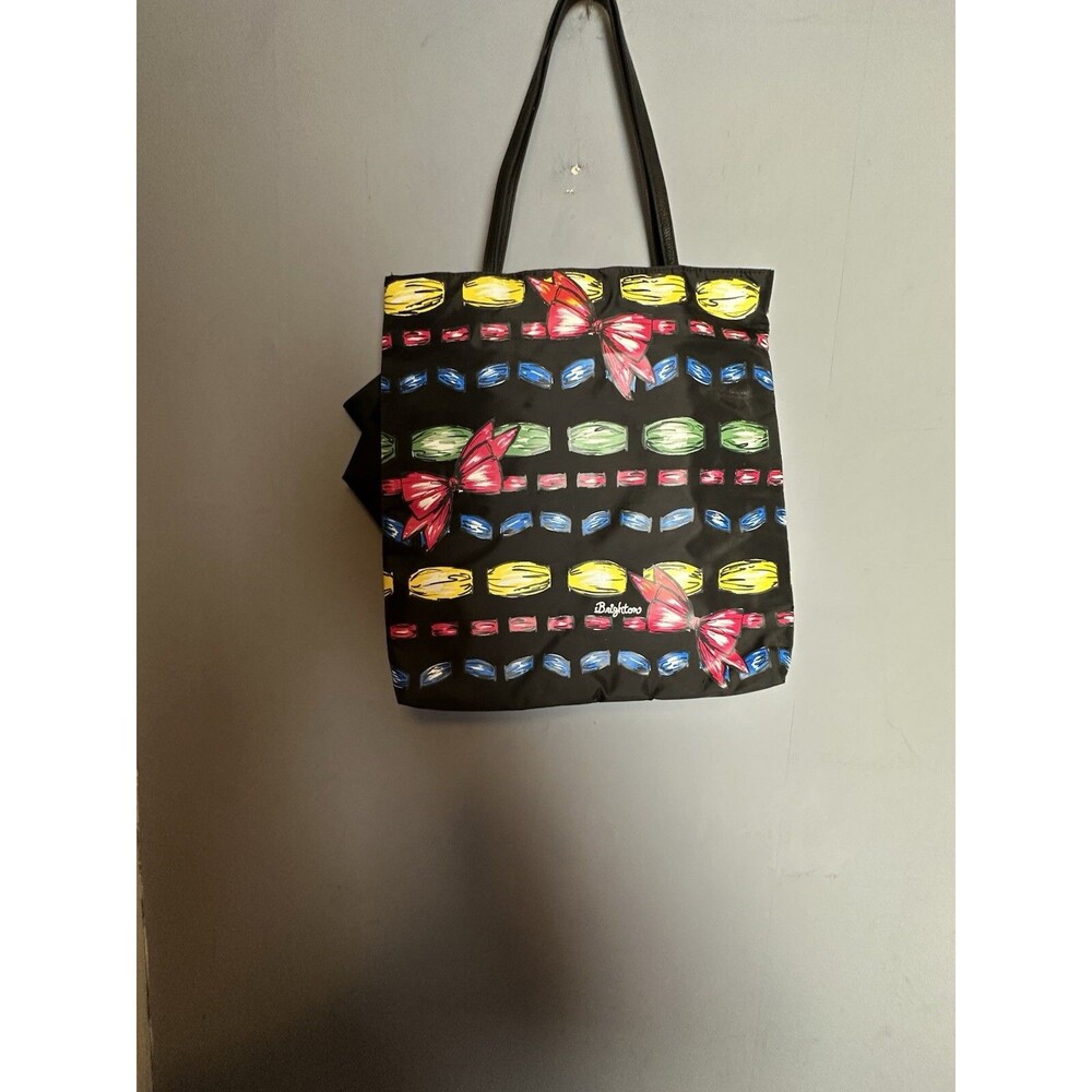 Brighton Take a Beau Tote Bag Colorful Ribbon and Large Black Bow